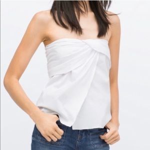 Zara | Tops | Zara White Strapless Top Xs | Poshmark